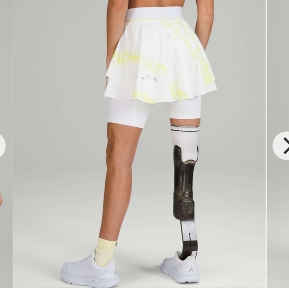 Lululemon Court Rival High-Rise Skirt Cross Court Wash Electric Lemon Wh… - Picture 6 of 15